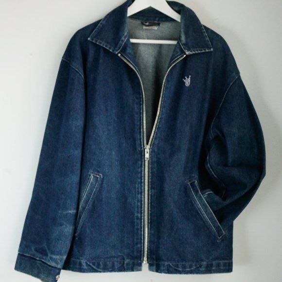 Underground Clothing Company Dark Wash Denim Jacket w Chunky Zipper - Picture 2 of 6